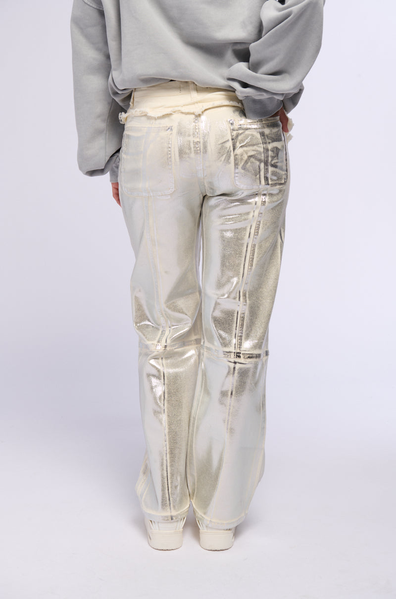 ATLAS METALLIC DETAIL WIDE LEG DENIM