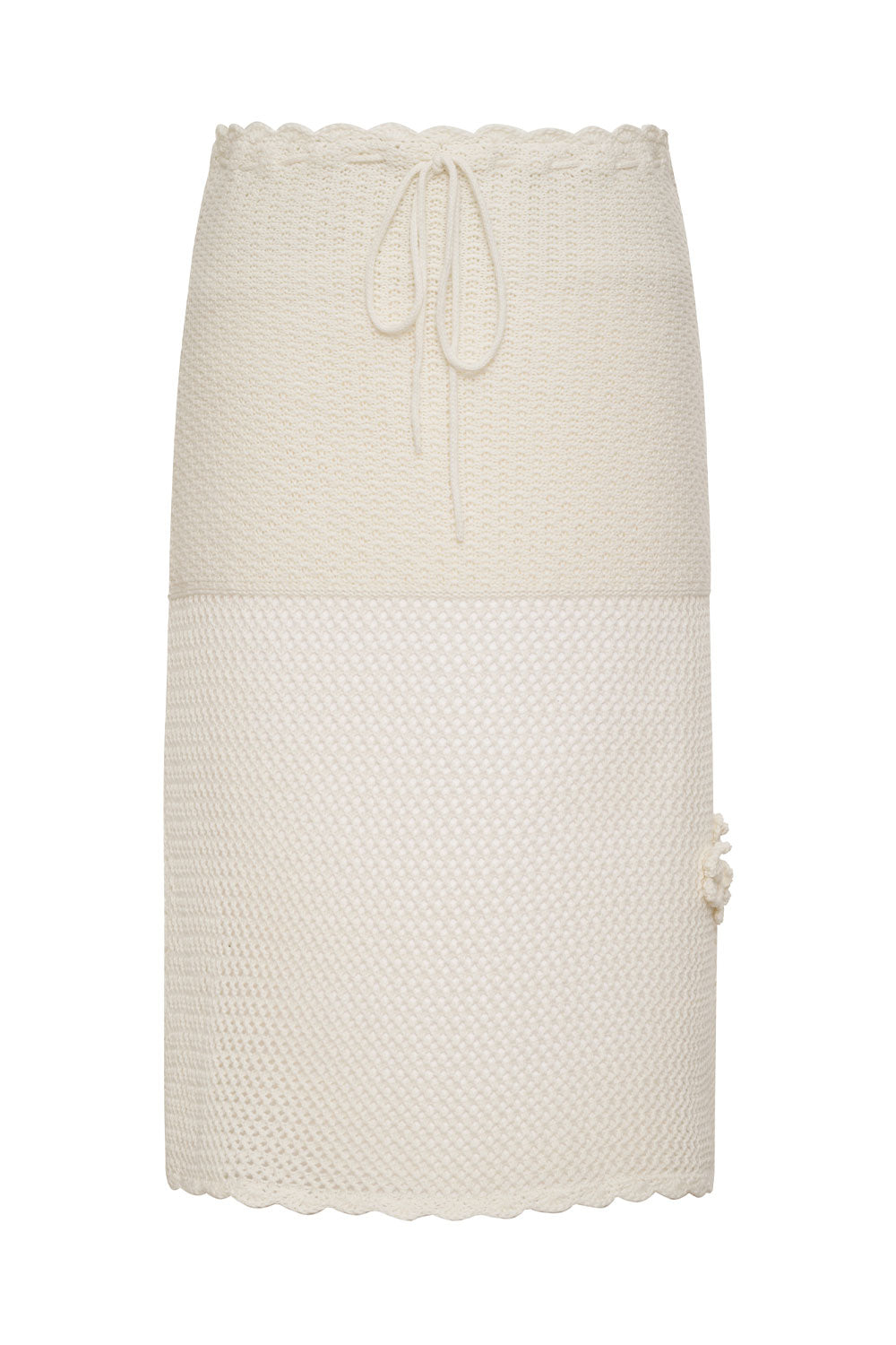 Collette Crochet Midi Skirt - White