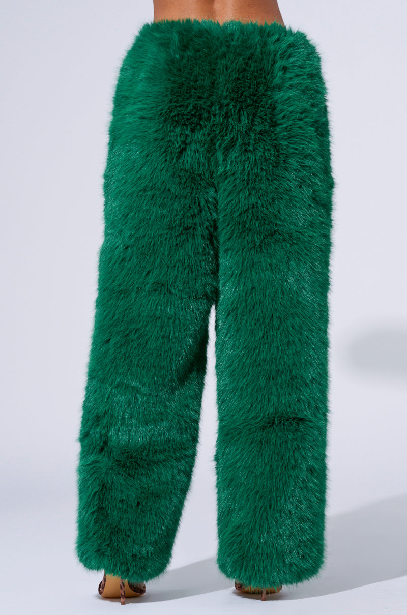 SEEING GREEN WIDE LEG FASHION FUR PANT