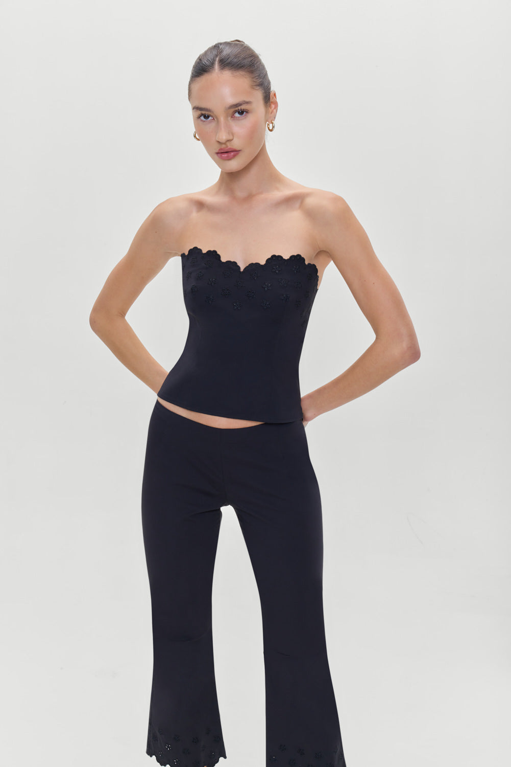 Twilight Embroidered Corset Top - Black