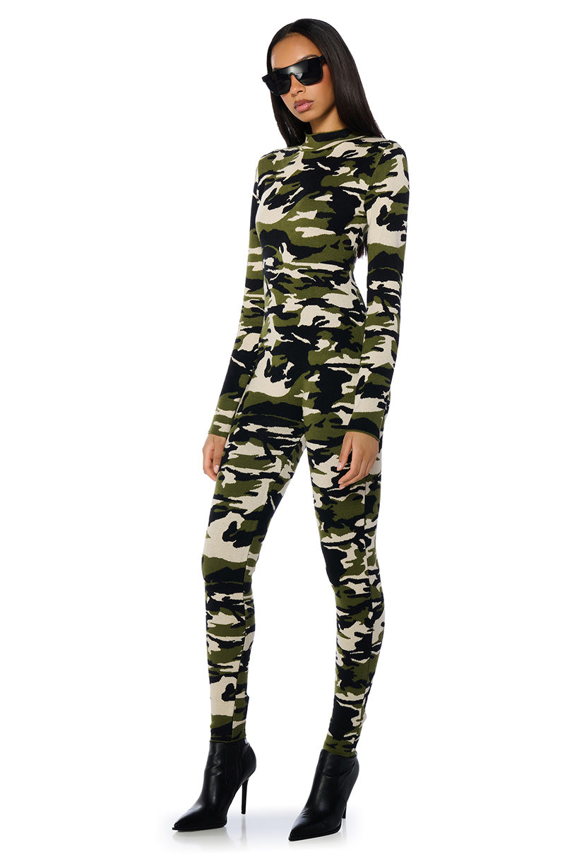 REMI CAMO KNIT JUMPSUIT