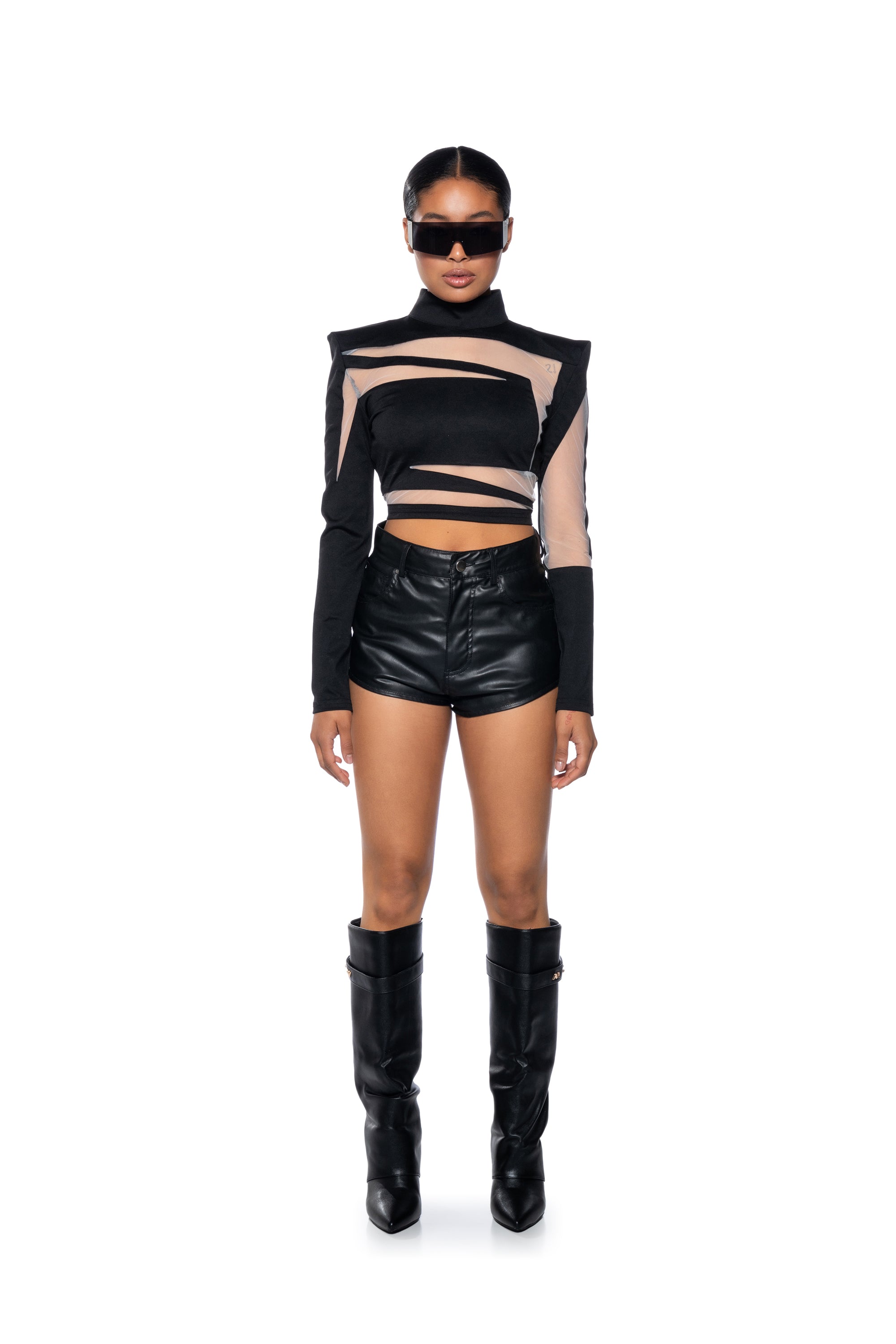 NOW OR NEVER ILLUSION MESH BLOUSE