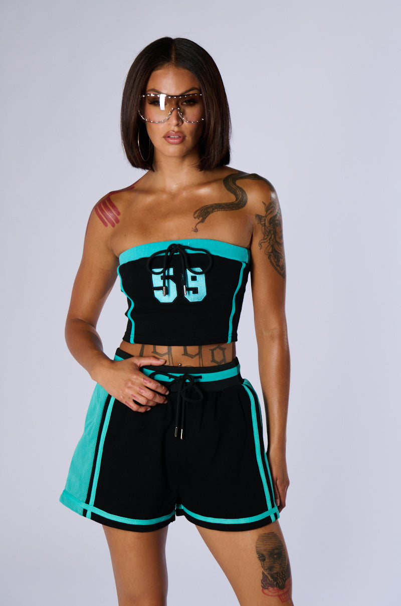 BALLIN ALL NIGHT BANDEAU TOP