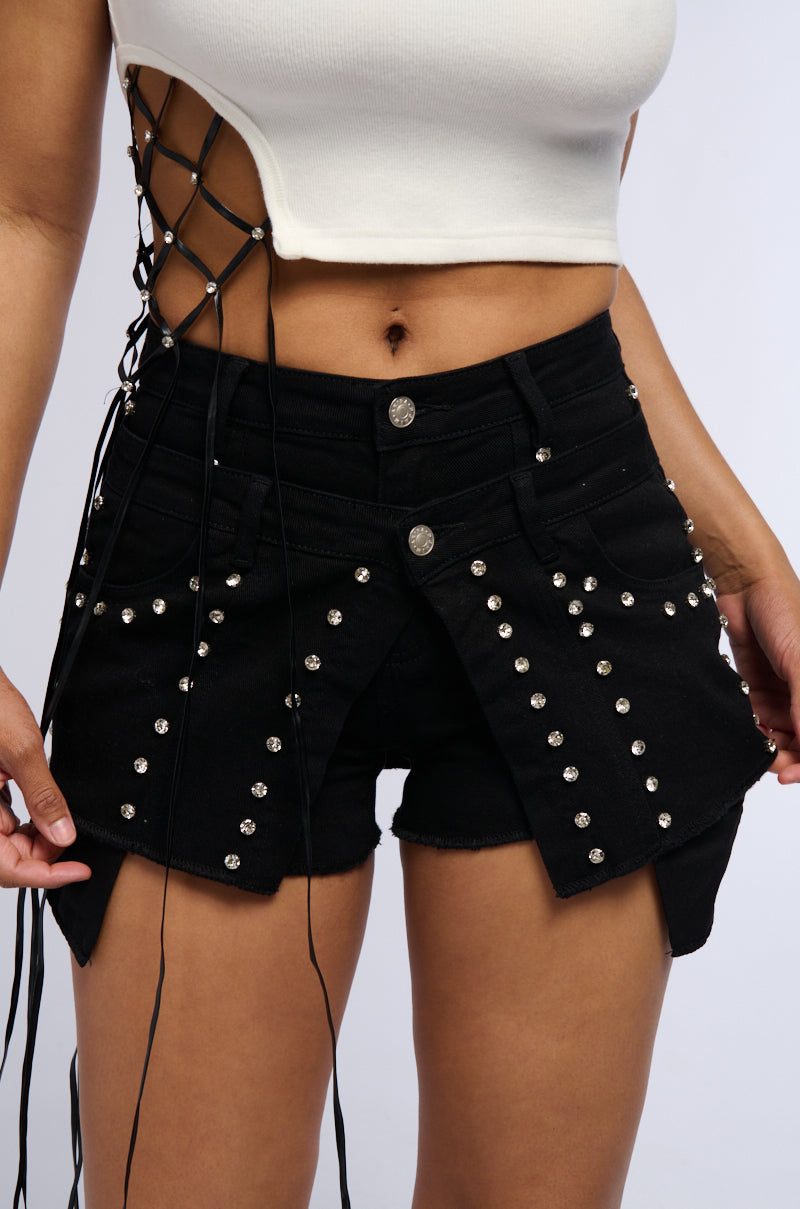 DONT STOP SHINING DENIM SHORT