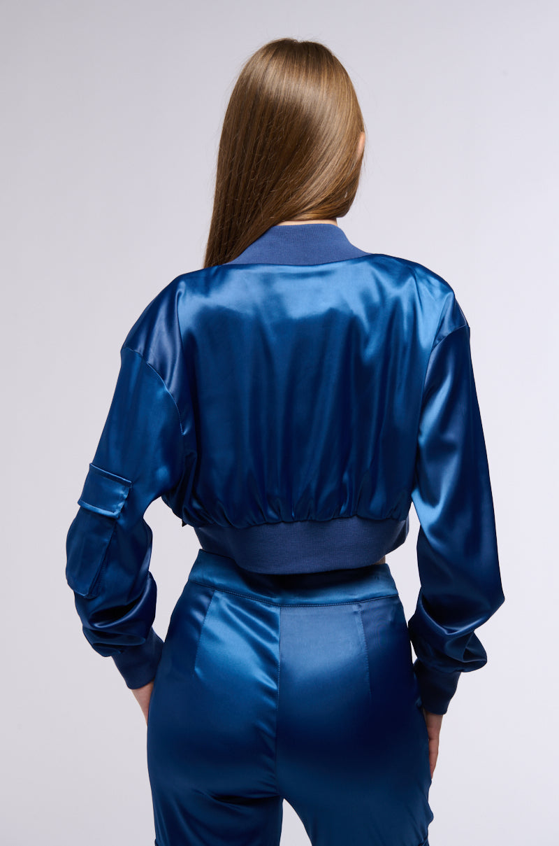 FOR THE THRILL OF IT SATIN BOMBER