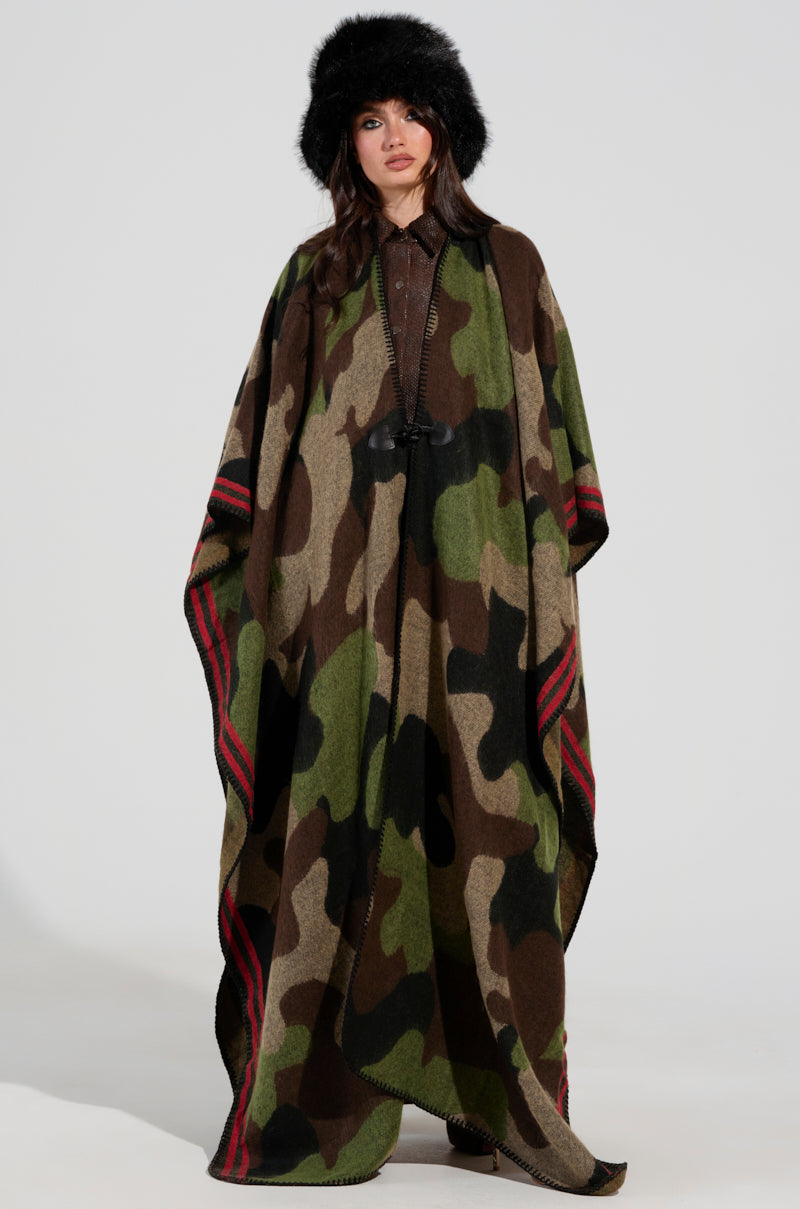 CAMO NIGHTS MAXI PONCHO