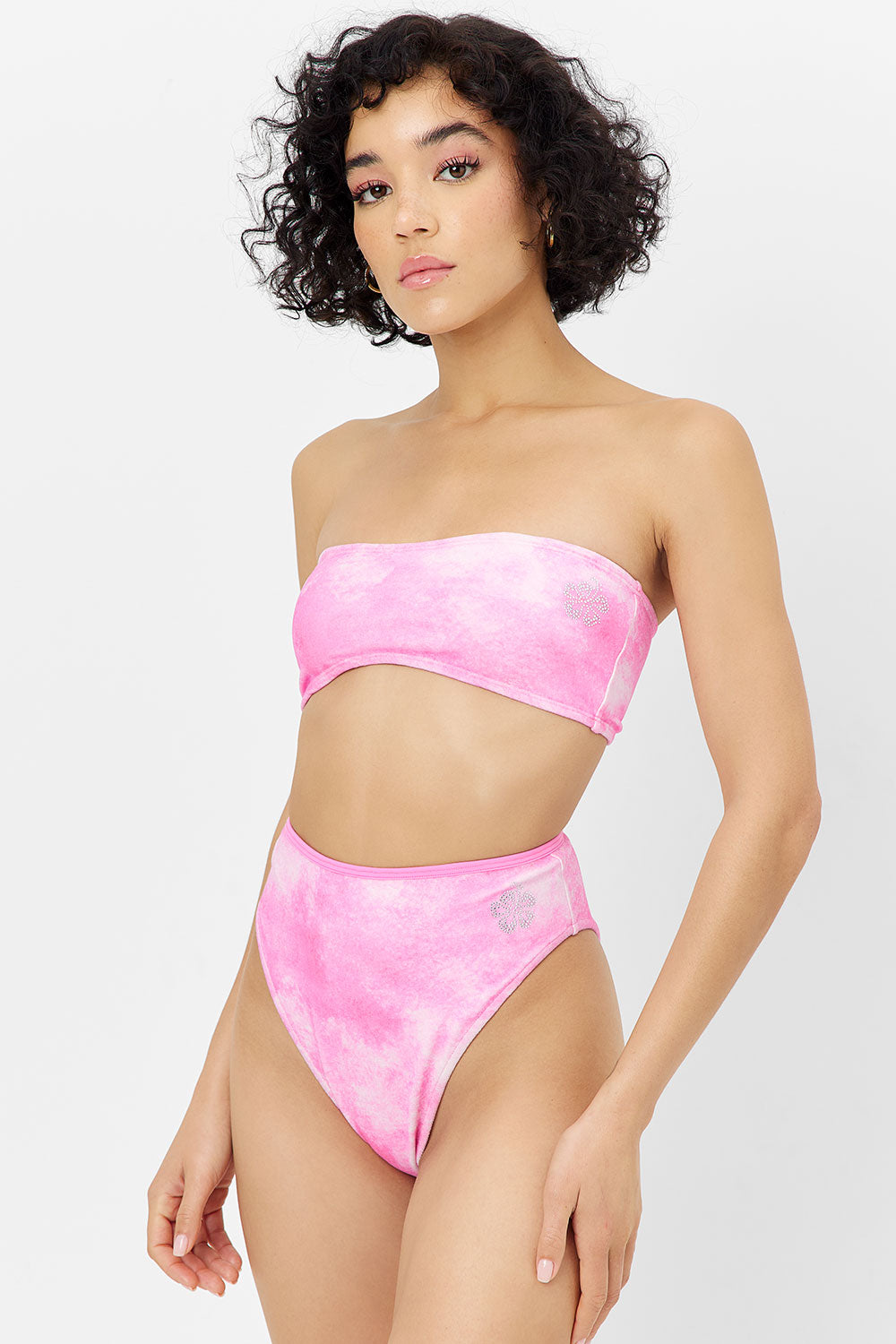 Anne Terry Full Coverage Bikini Bottom - Distorted Pink Dye