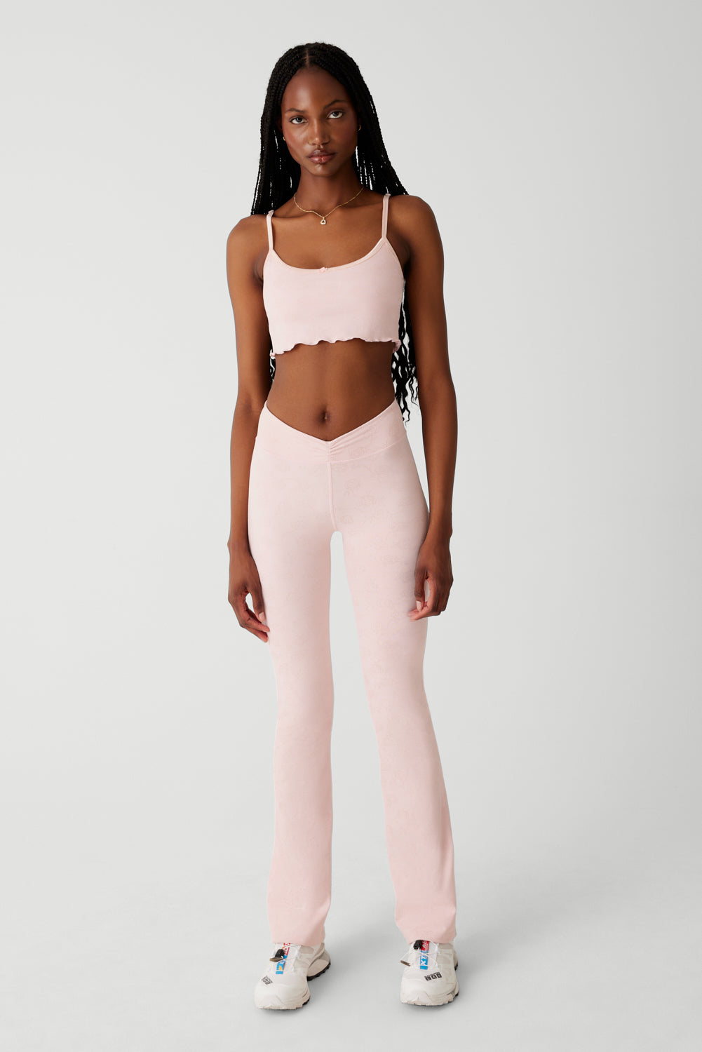 Clementine Low Waist Flare Legging - Pink Petals