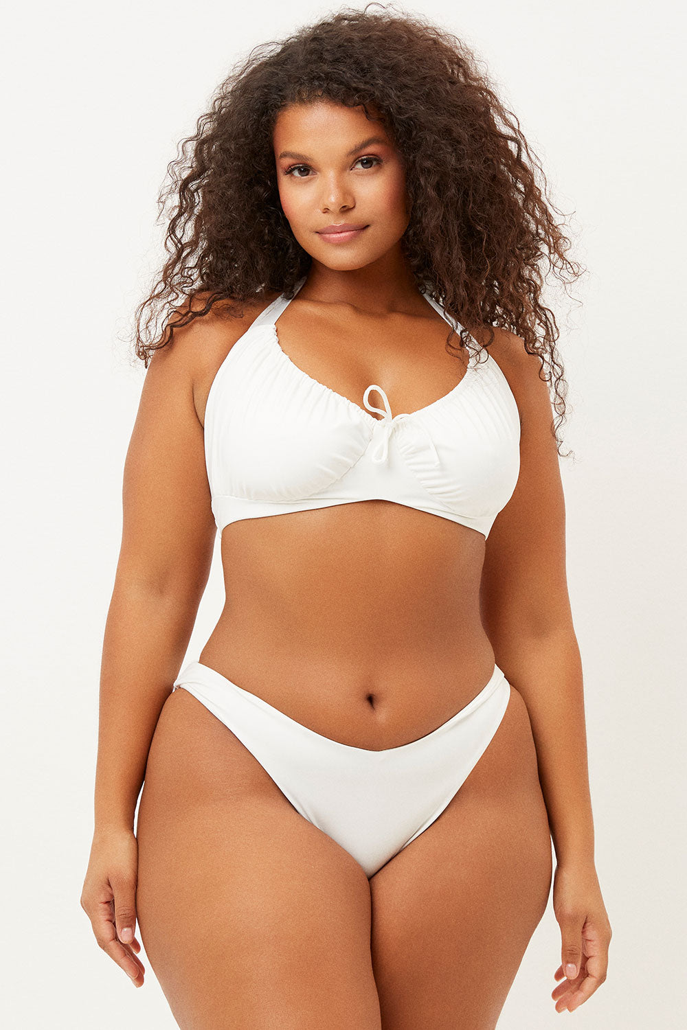 Bernie Halter Scoop Bikini Top - White