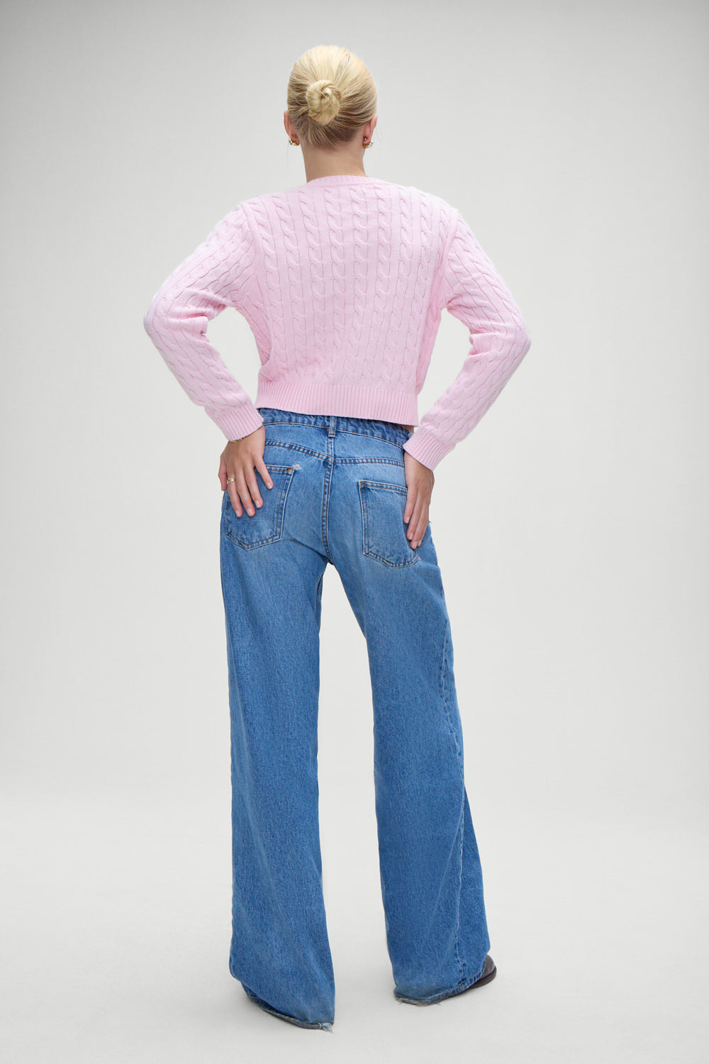 Dudley Cable Knit Cardigan - Cozy Pink