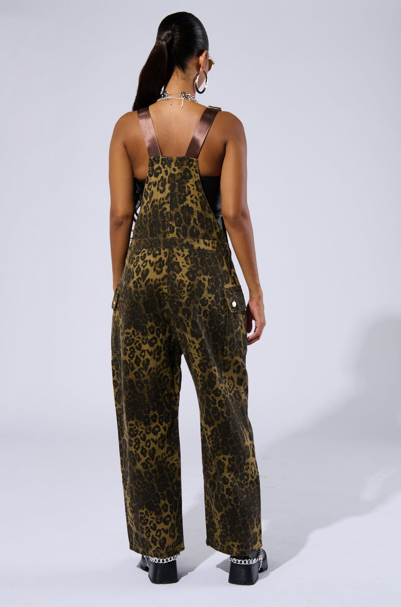 TALLY LEOPARD PRINT OVERALLS