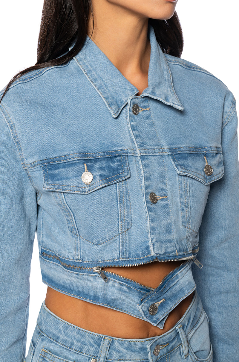 BUCKLE UP DENIM JACKET