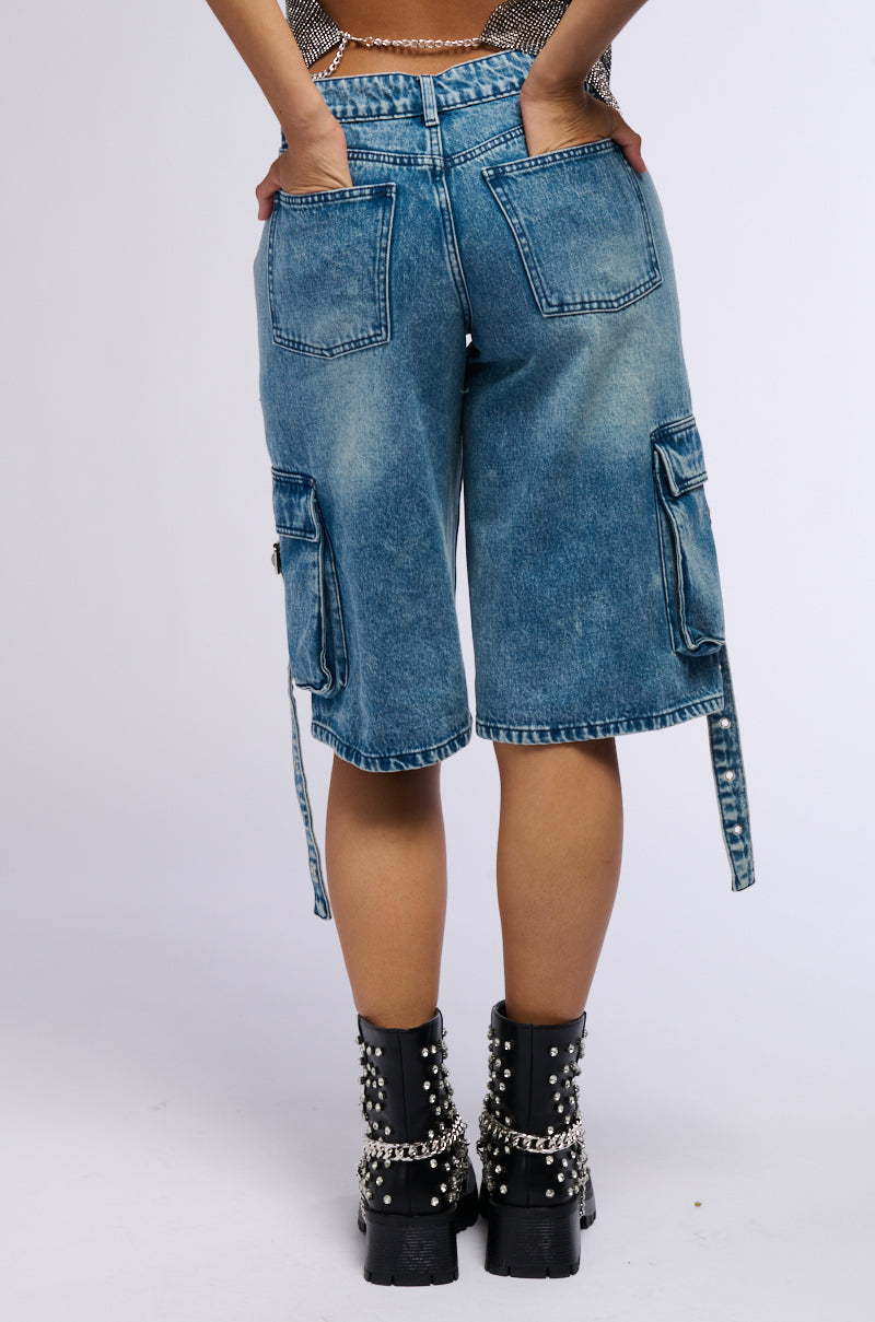 LETS GET DIRTY CARGO DENIM SHORT