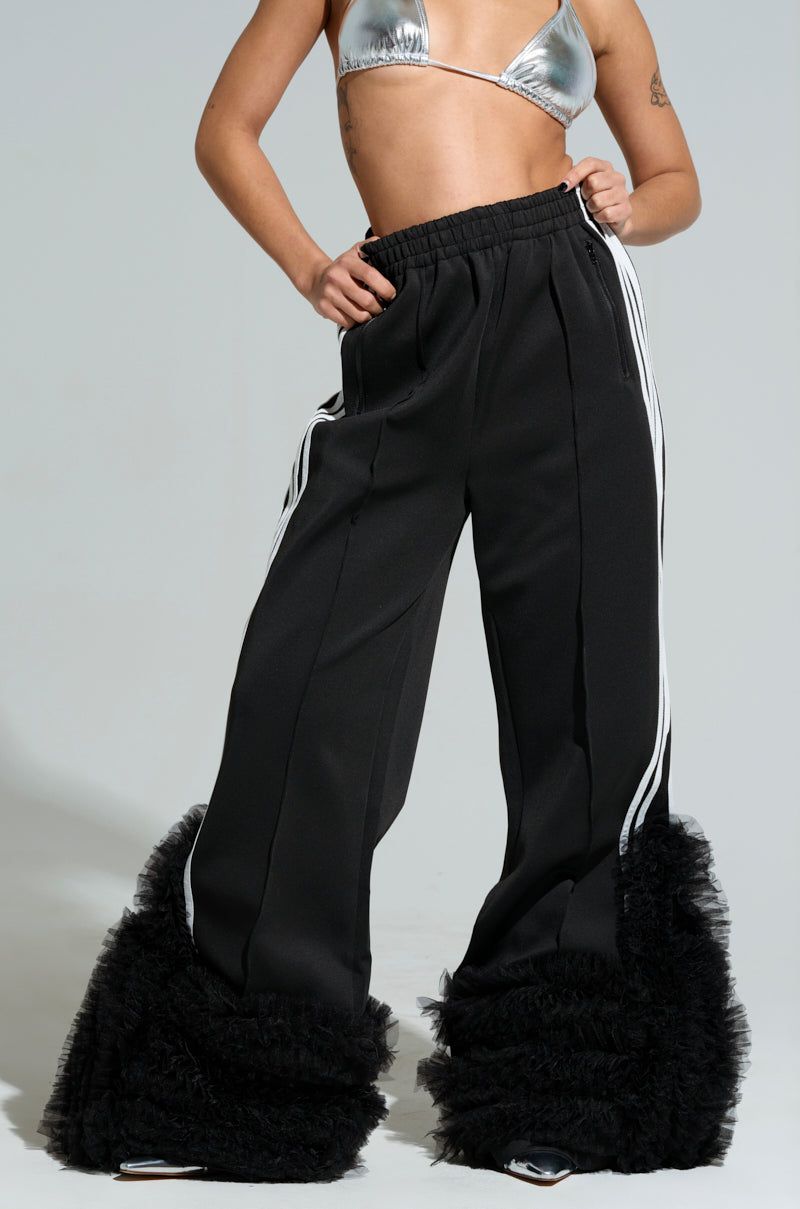 MODERN JAM TRACK PANT WITH TULLE IN BLACK