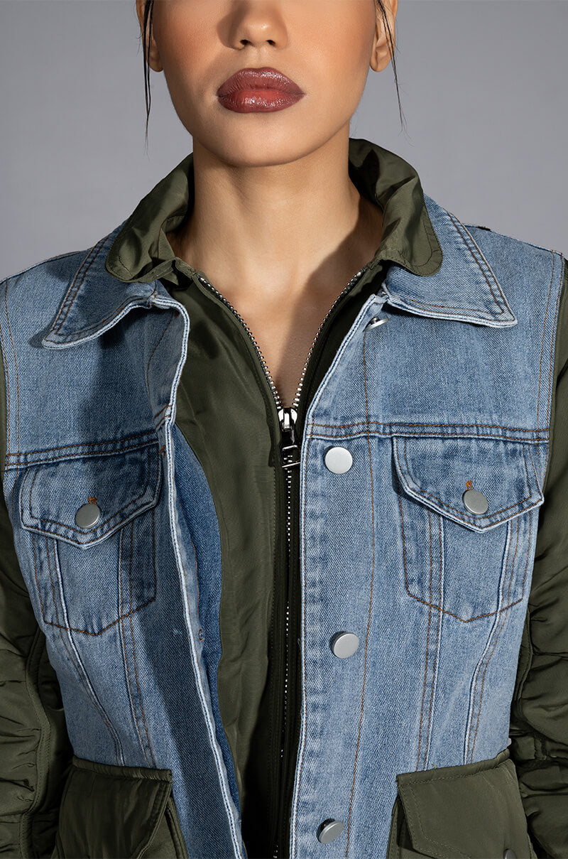 NYLON DENIM JACKET