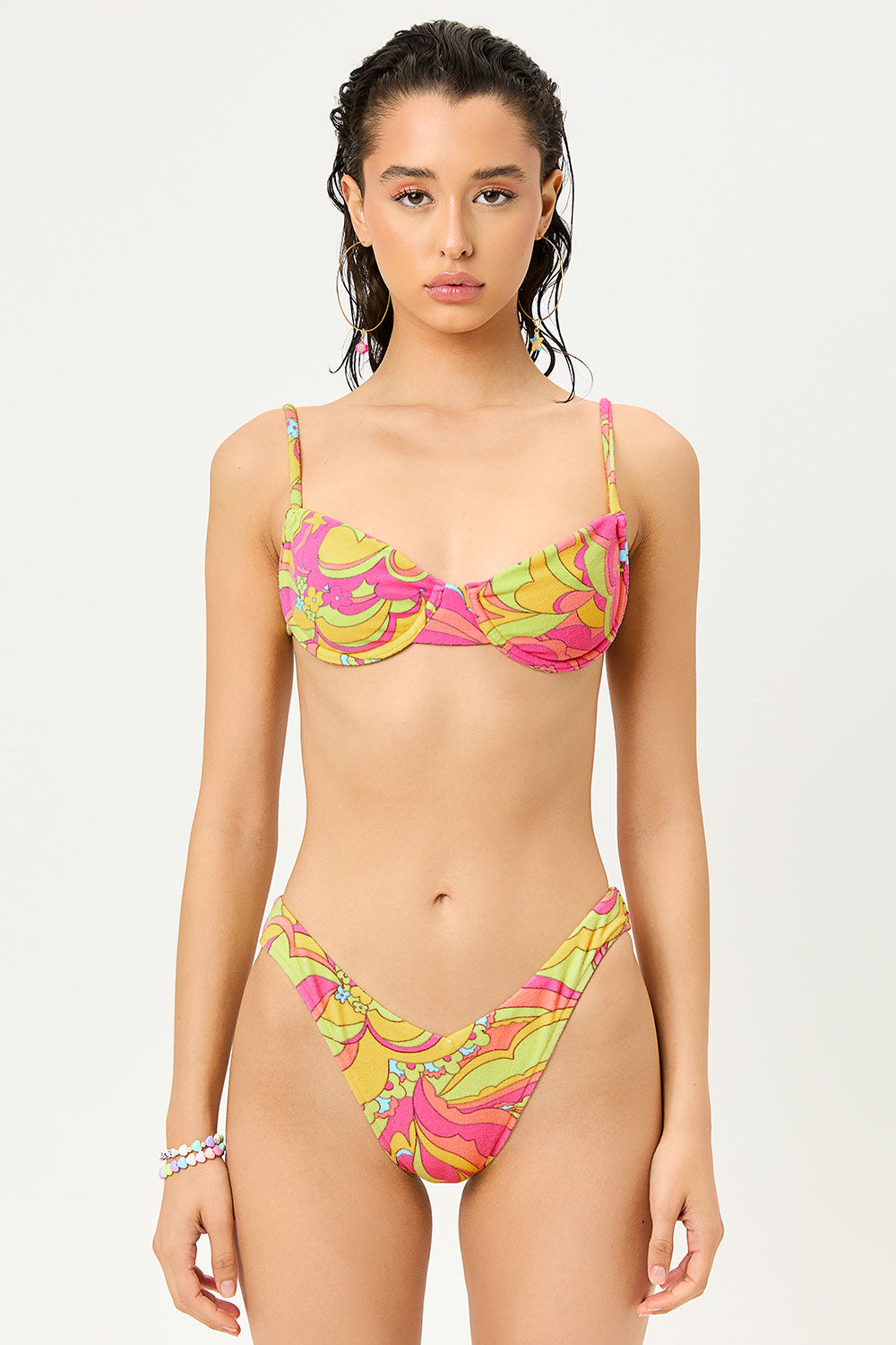 Maggie Terry Underwire Bikini Top - Peace Terry