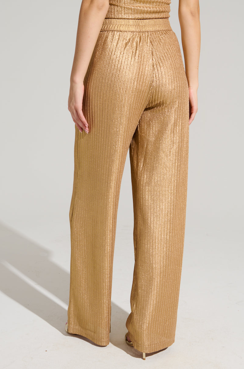 UP ALL NIGHT THINKING TROUSER IN GOLD