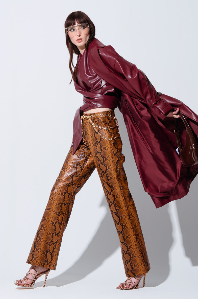 SNAKESKIN STRAIGHT LEG TROUSER