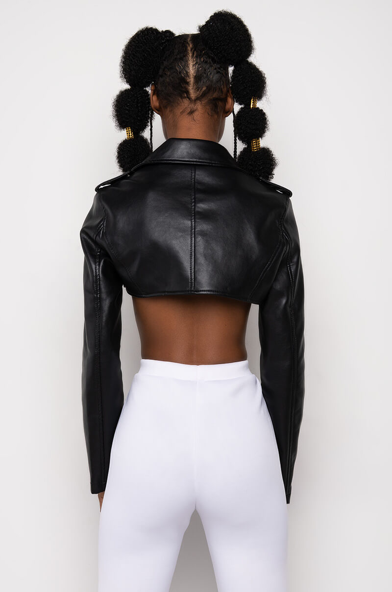 HALF MY HEART ULTRA CROPPED MOTO JACKET