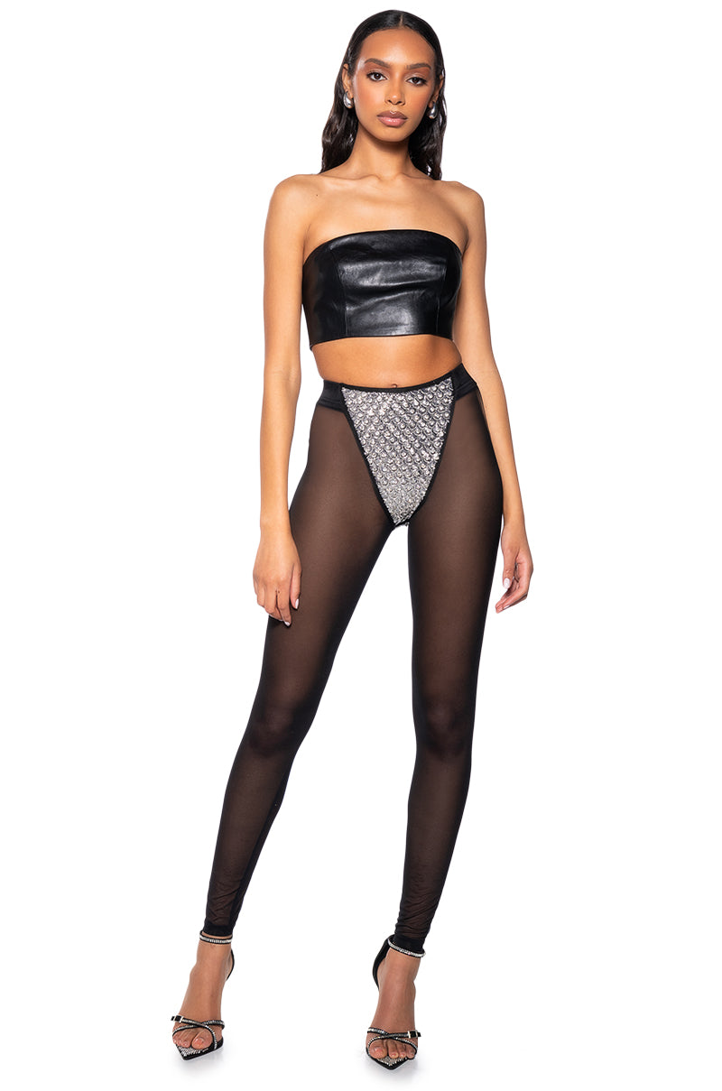 REMY EMBELLISHED MESH LEGGING