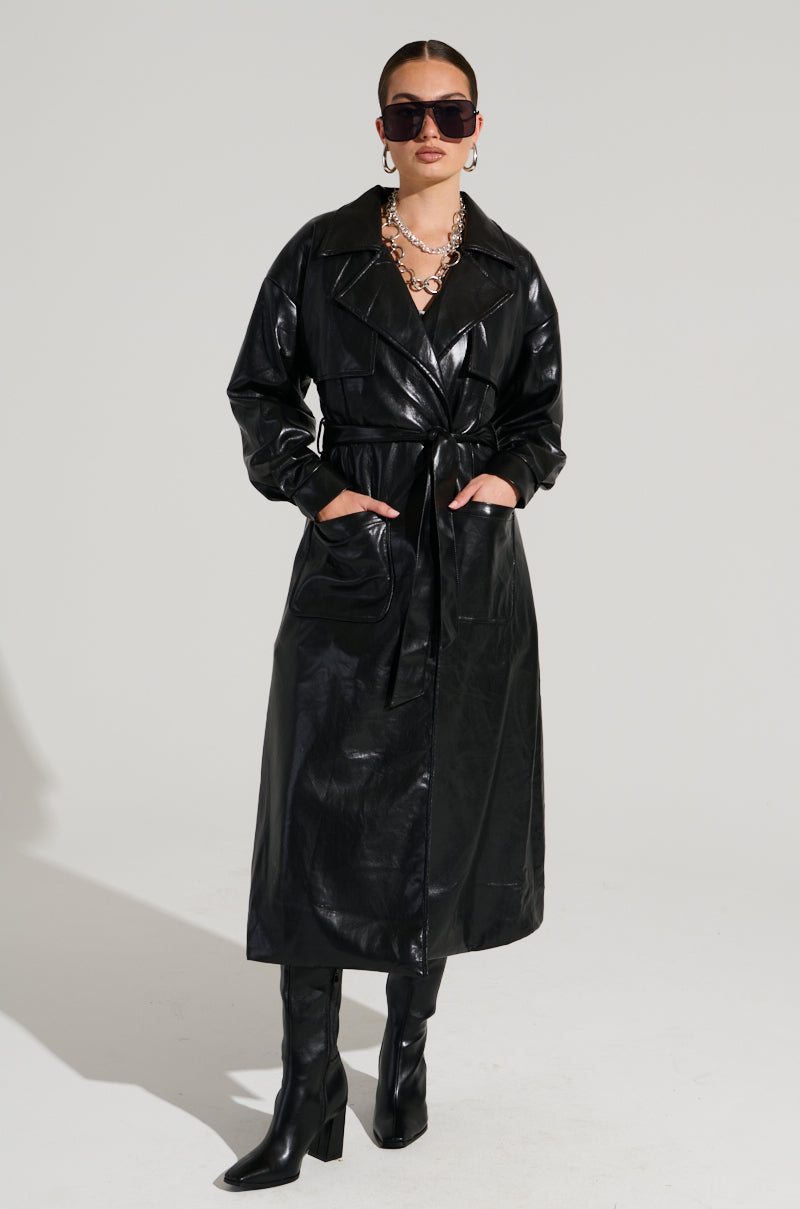 BUTTER LUXE FAUX LEATHER TRENCH