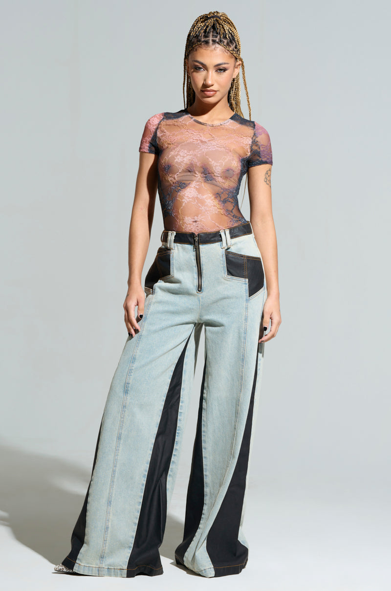 WILL COLORBLOCK WIDE LEG JEAN