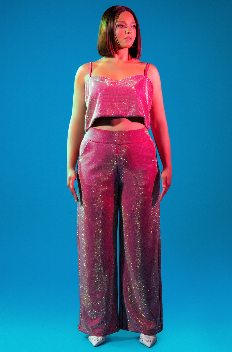 CENTER OF ATTENTION RHINESTONE PANT IN PINK