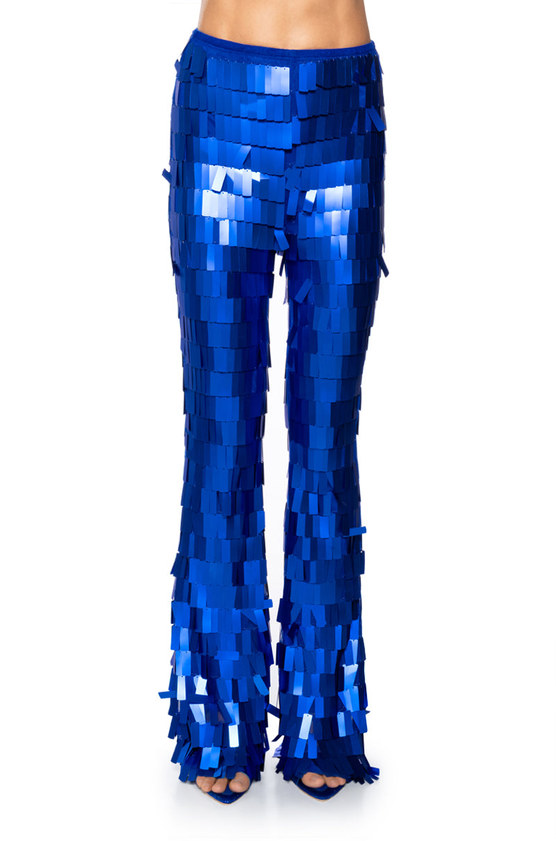 VAL STRETCH SEQUIN PANT IN BLUE