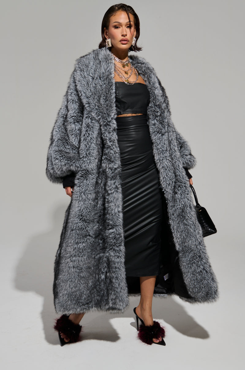 TSUNAMI FAUX FUR TRENCH