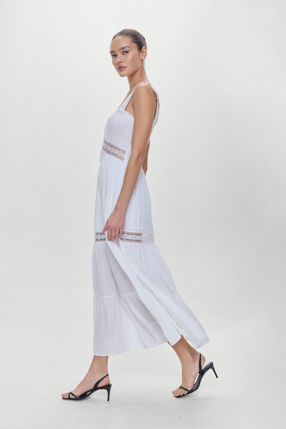 Eden Ruffle Maxi Dress - White