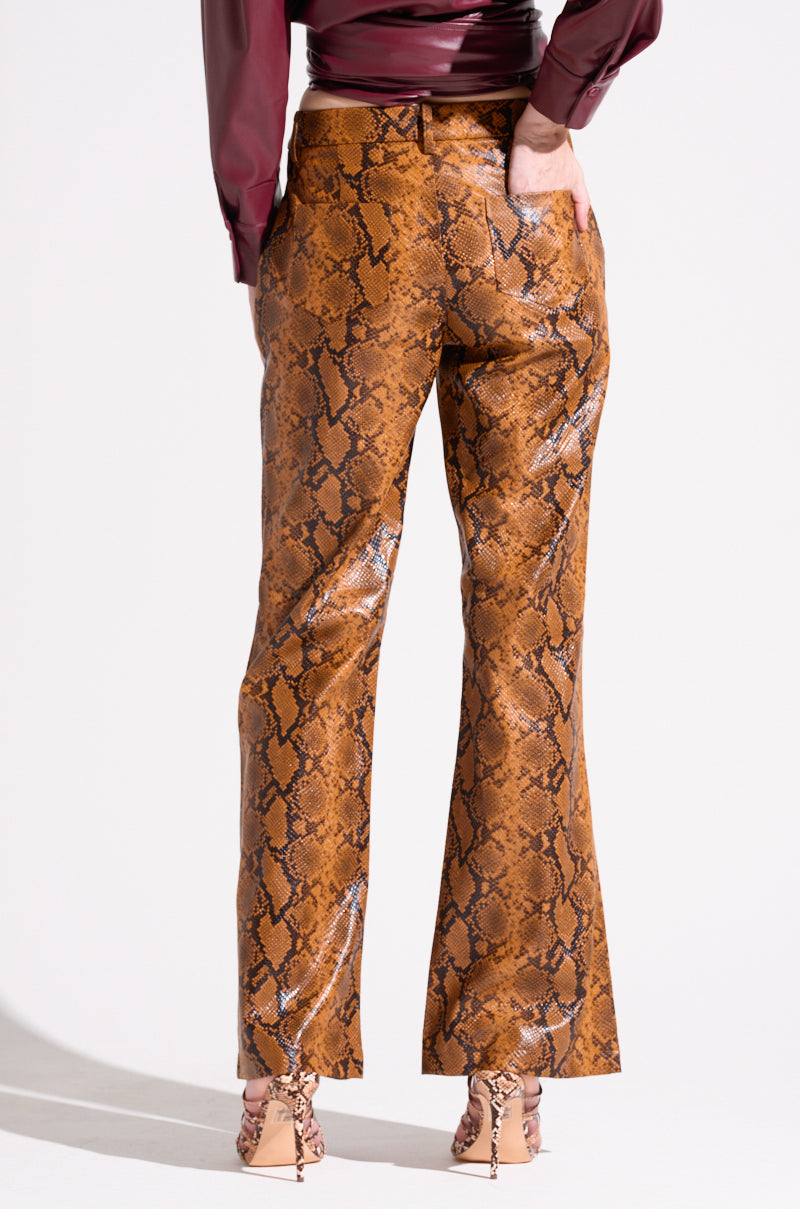 SNAKESKIN STRAIGHT LEG TROUSER