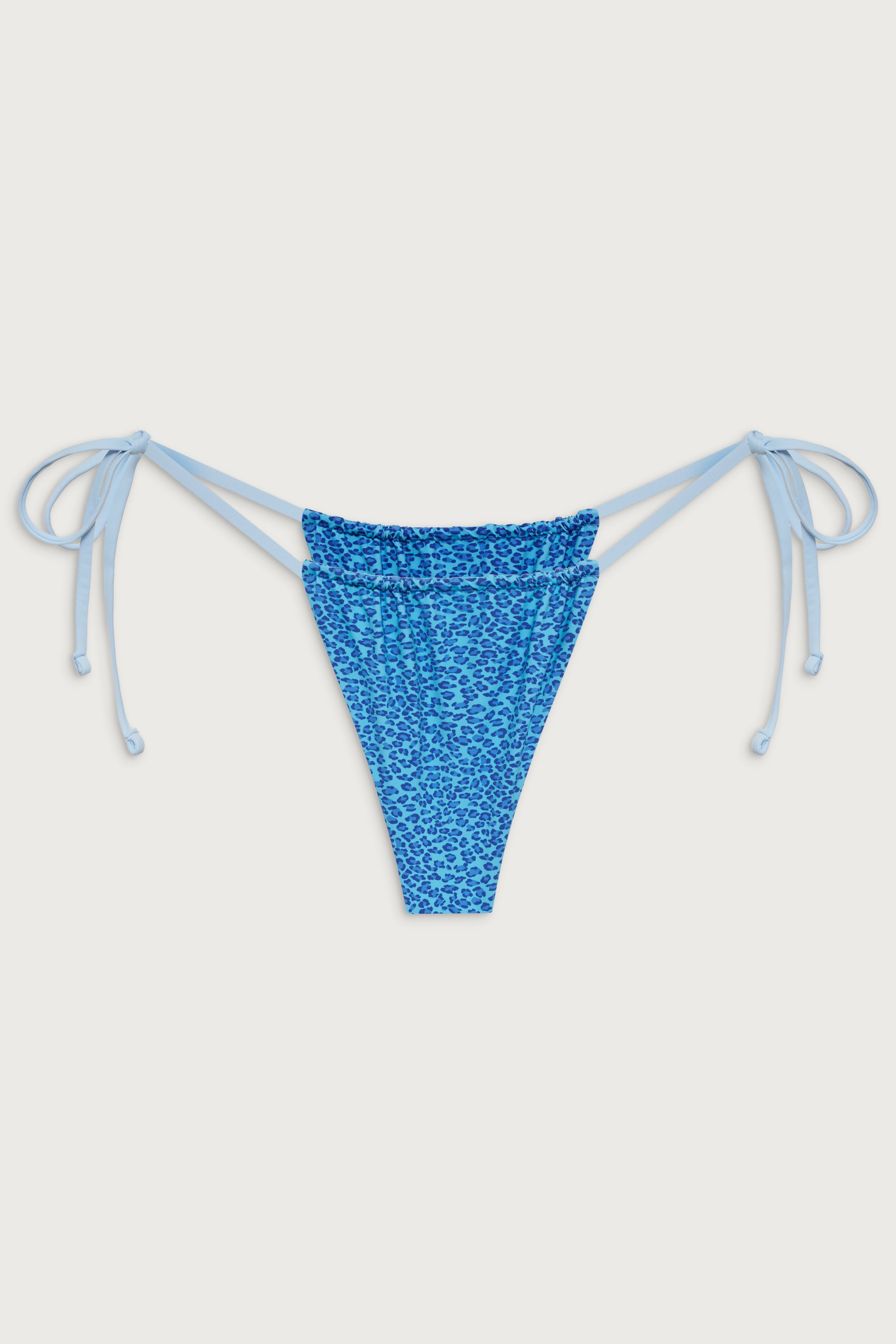 Tia Skimpy String Bikini Bottom - Cobalt Cheetah