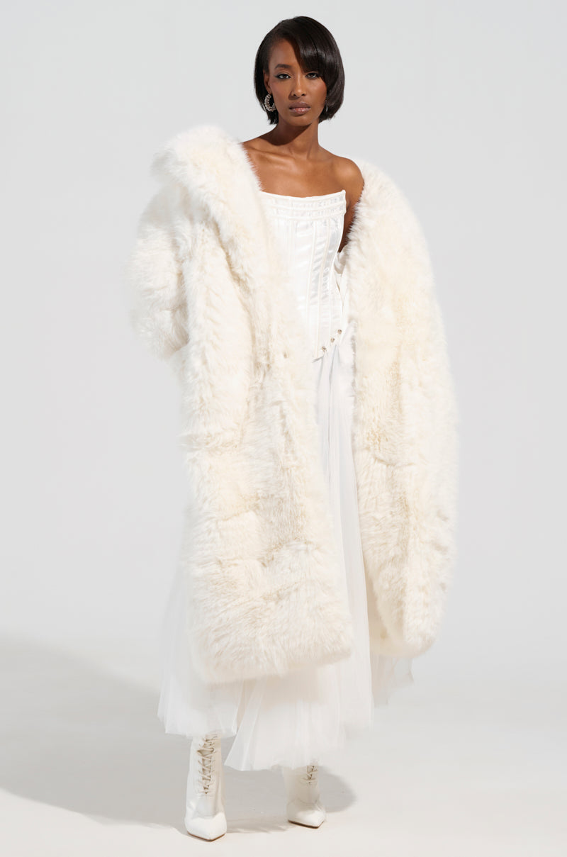 BCARDI LONG LUXE FAUX FUR TRENCH