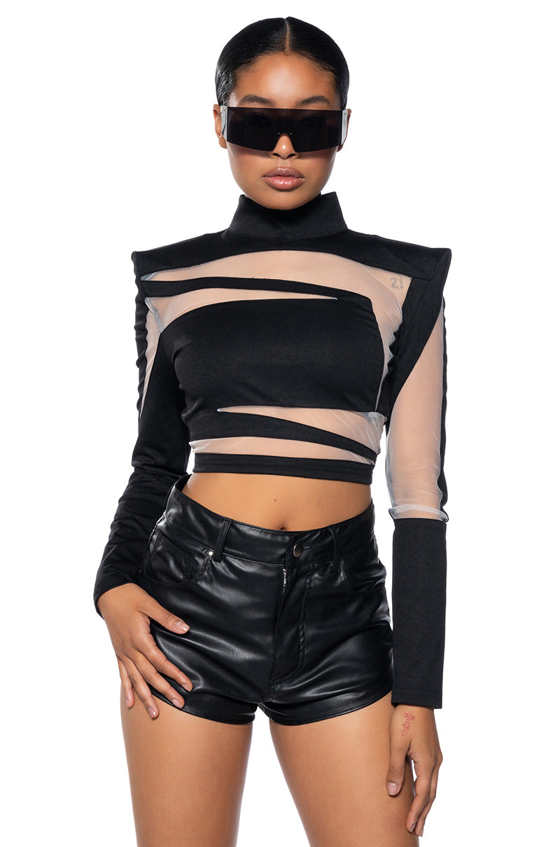 NOW OR NEVER ILLUSION MESH BLOUSE