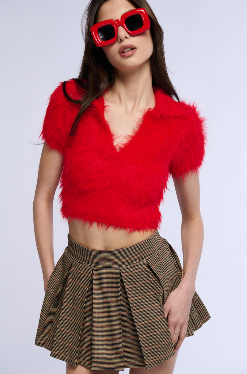 LIFE OF THE PARTY FUZZY KNIT TOP