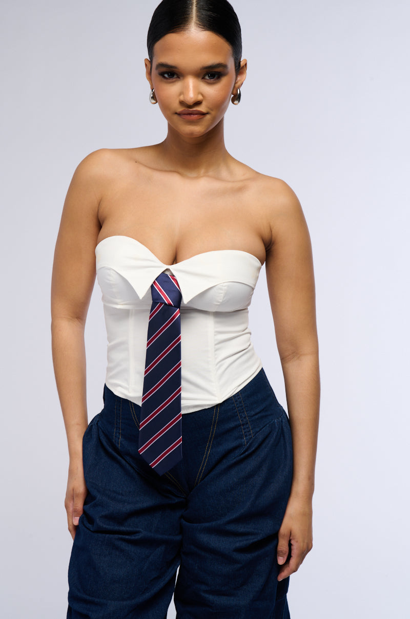 MEET THE BOSS POPLIN CORSET TOP