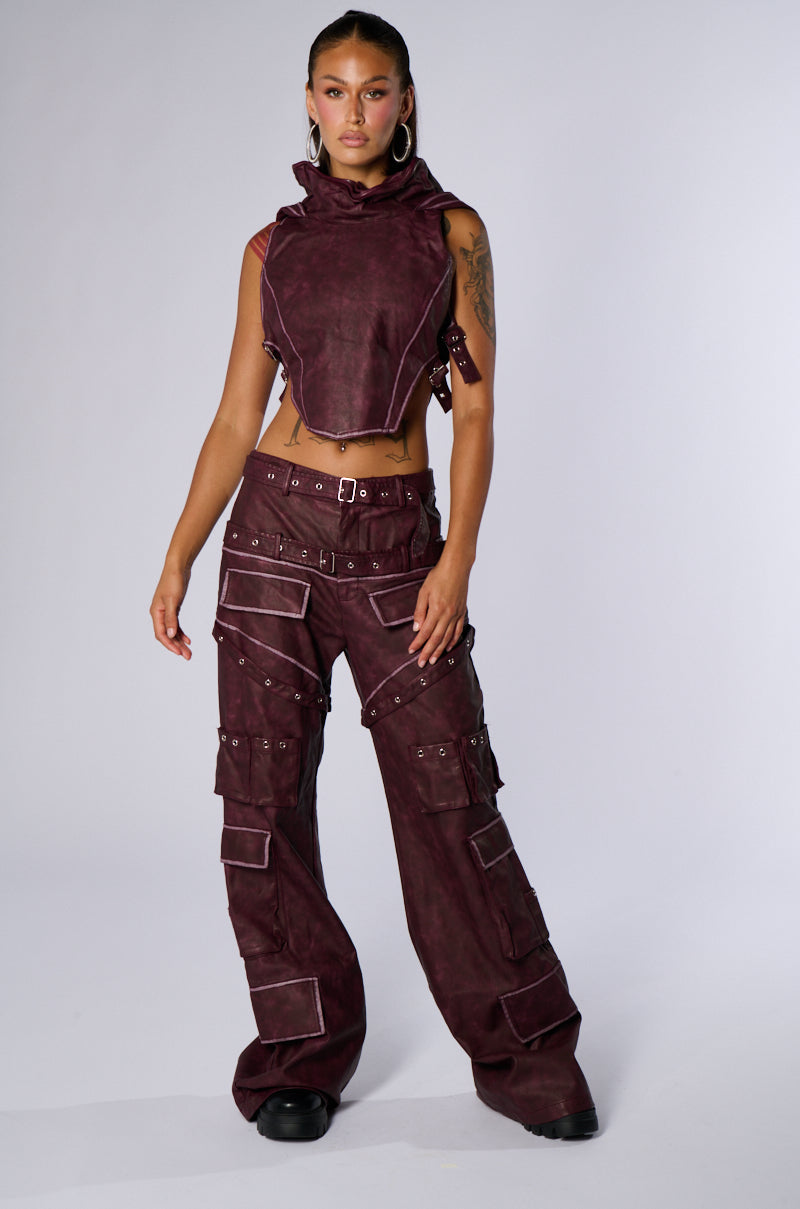 DESERT VIBE CARGO PANT IN BURGUNDY