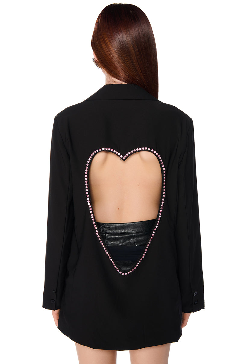 OPEN BACK HEART BLAZER