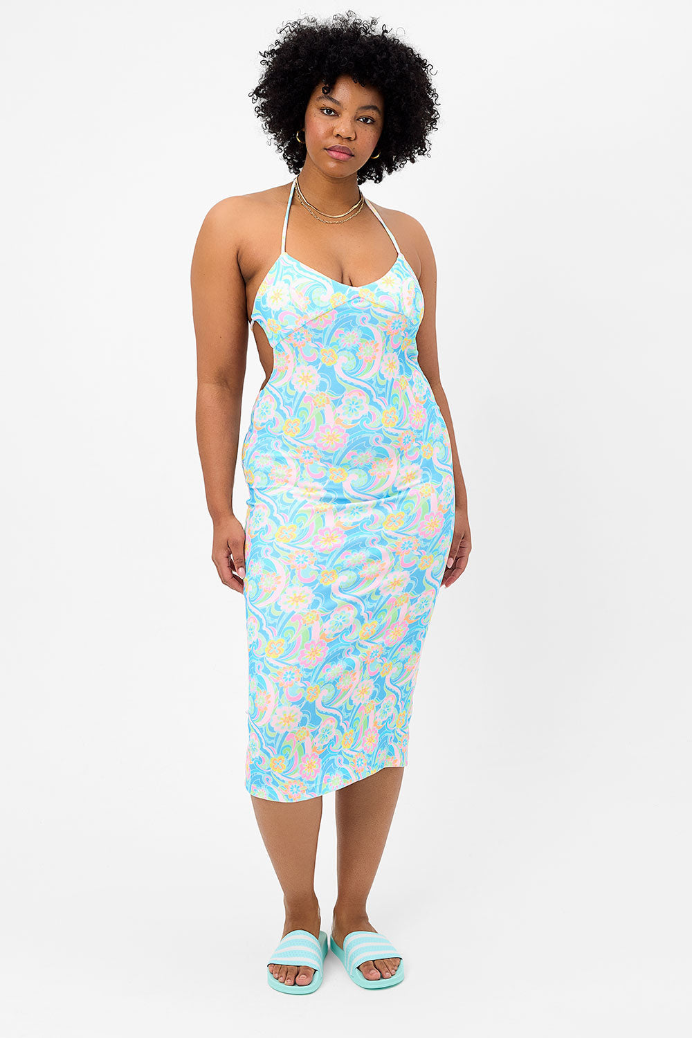 Benatar Terry Halter Dress - Sunshower