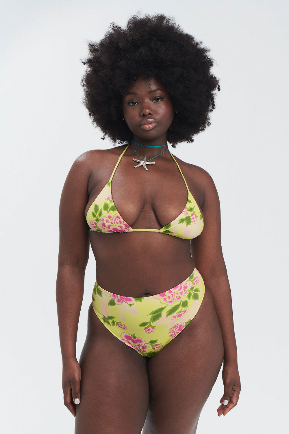 Nick Floral Triangle Bikini Top - Mojito