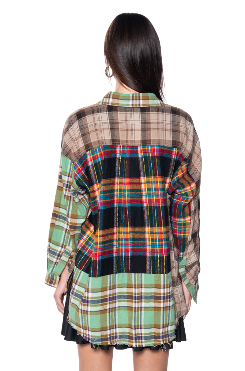 PIECE IT TOGETHER PLAID BUTTONDOWN