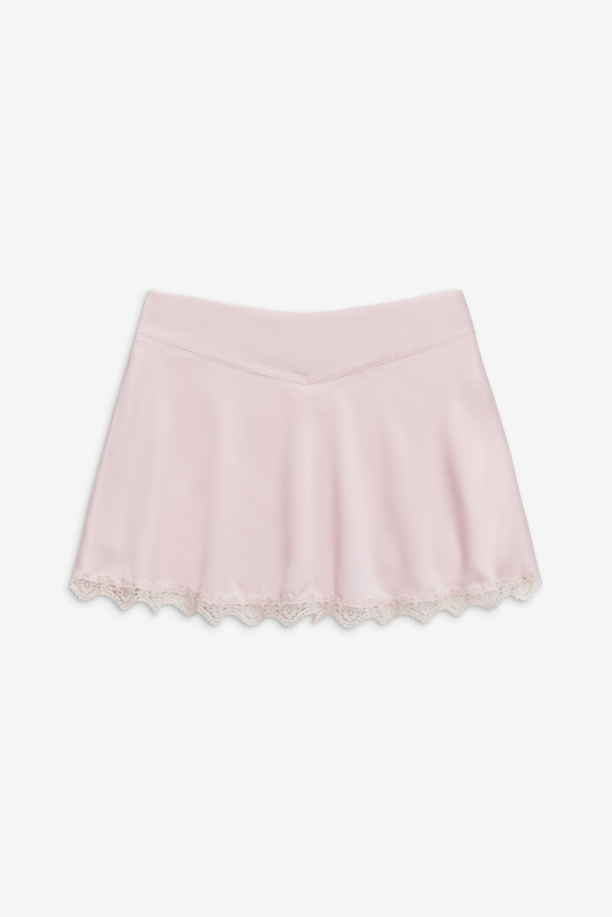 Angeline Satin Mini Skirt - Pink Porcelain