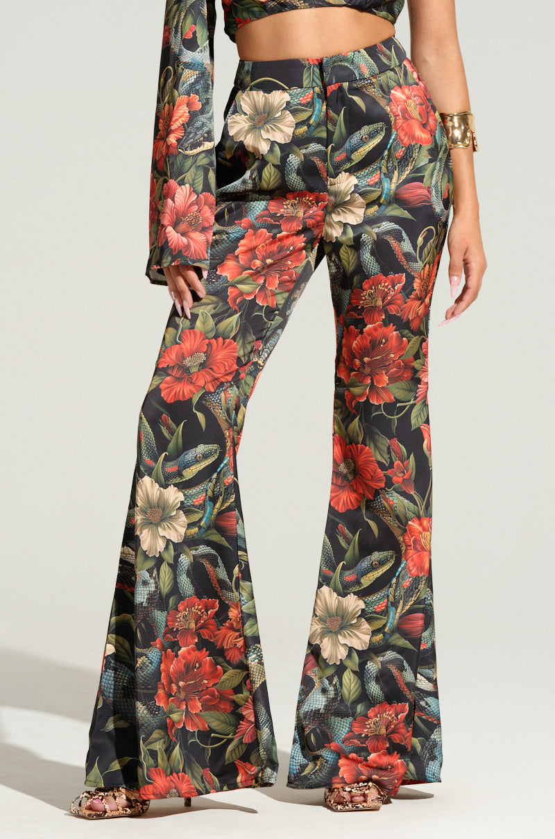 DON'T GET IT TWISTED PRINTED SATIN TROUSER