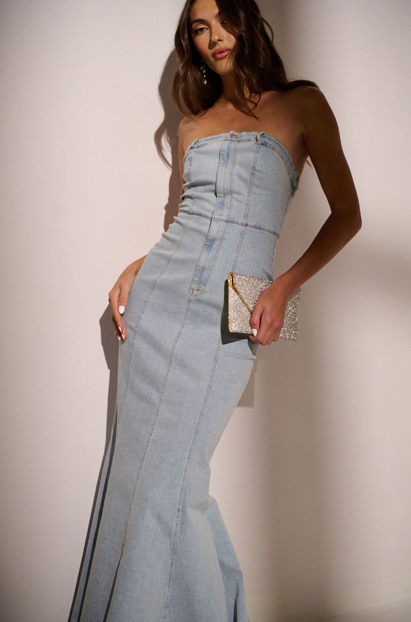 CALL ME BRITNEY DENIM MAXI DRESS