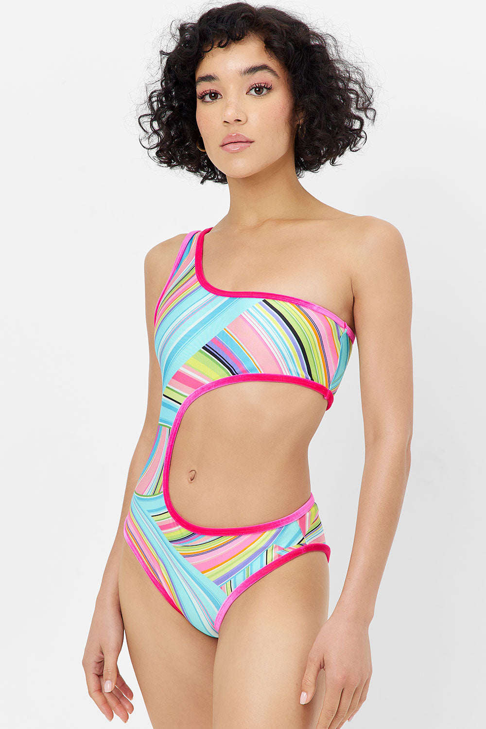 Cash Shine One Piece Swimsuit - Rainbow Swirl