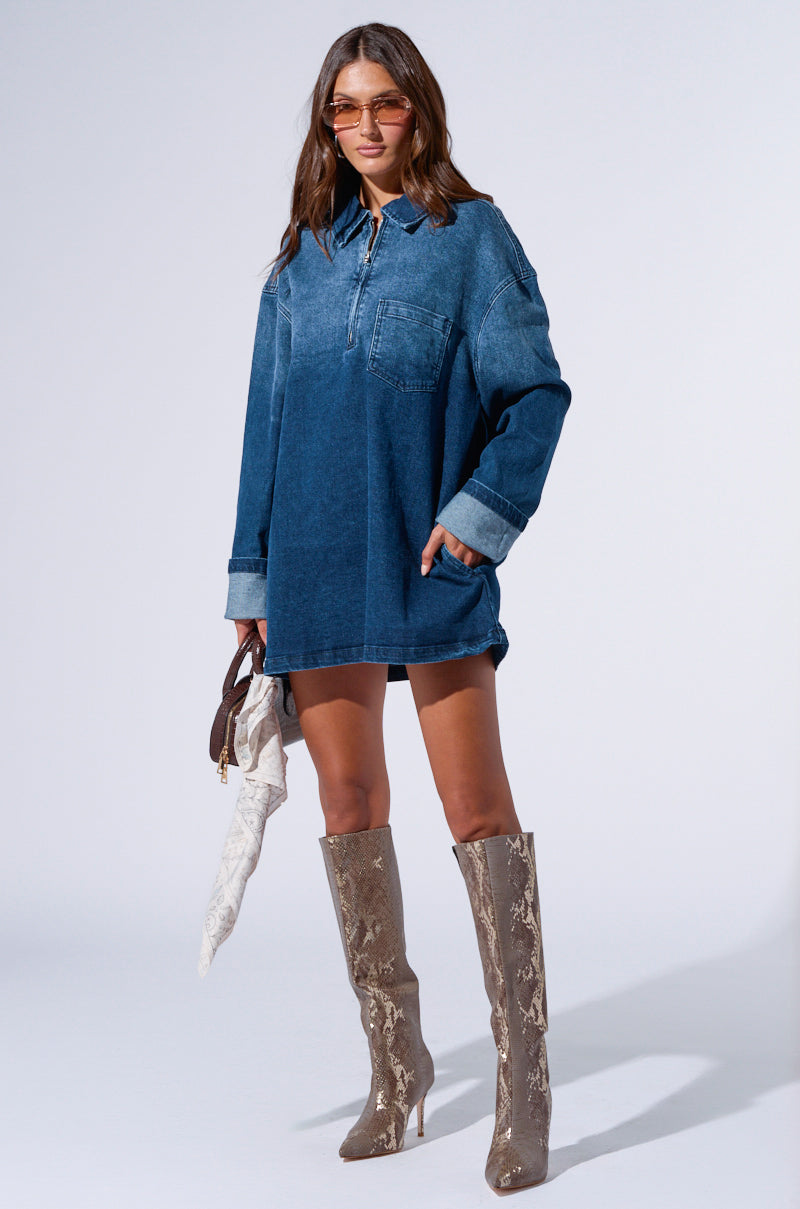 COOL GIRL OVERSIZED DENIM SHIRT DRESS