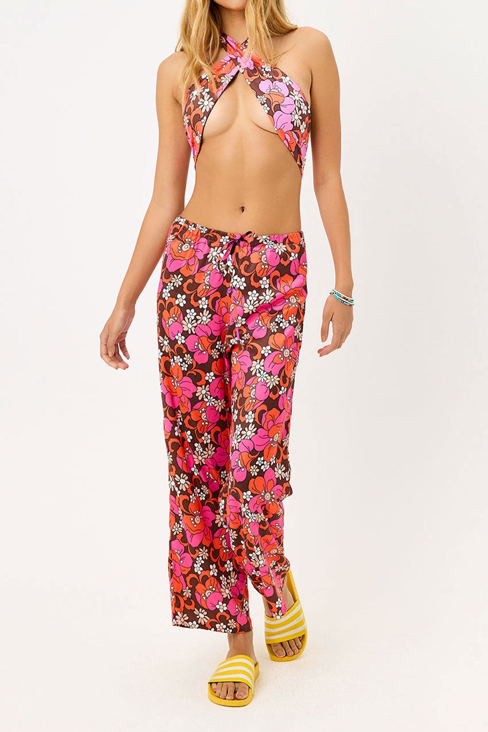 Michelle Low Rise Wide Leg Pants - Tropics