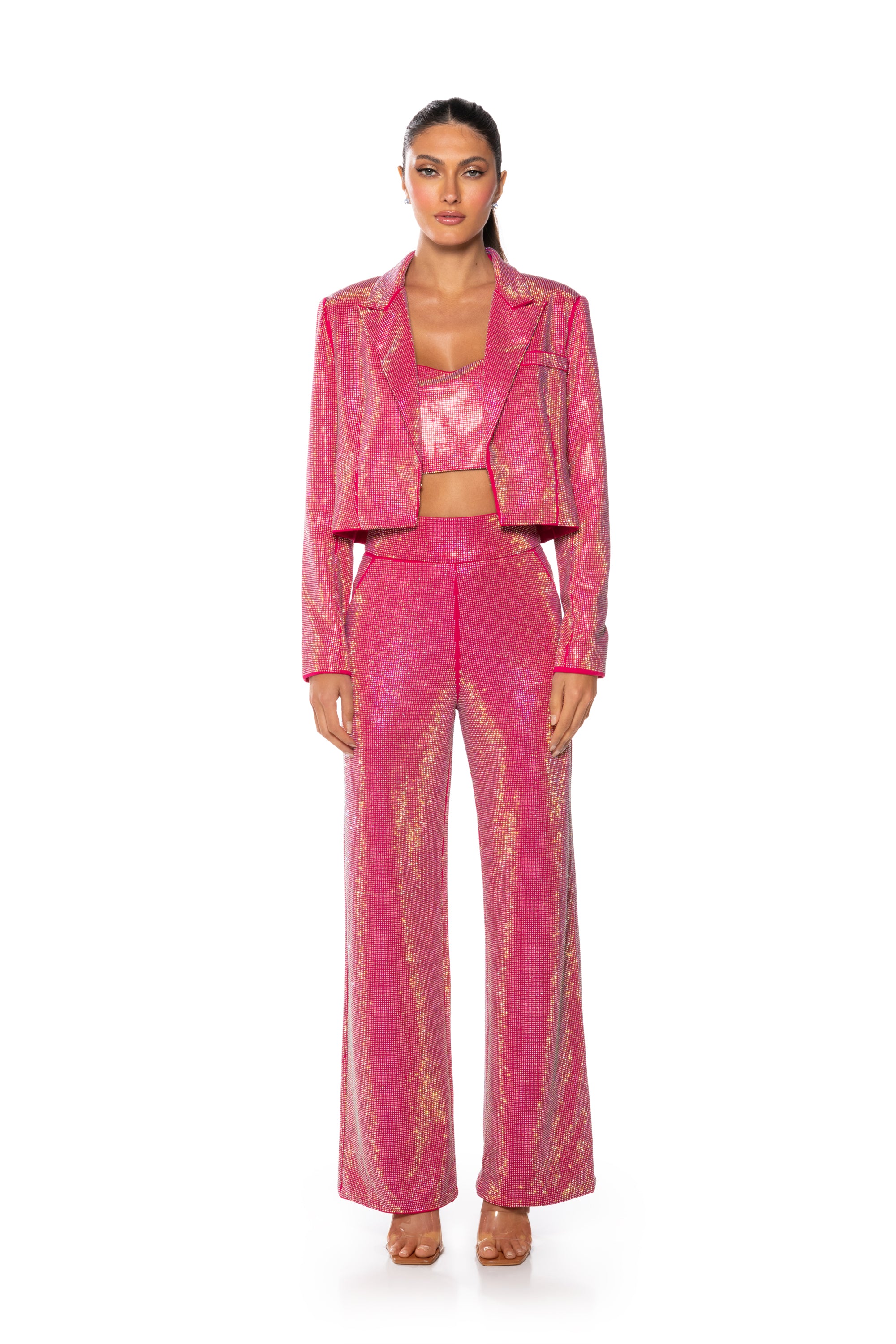 CENTER OF ATTENTION RHINESTONE PANT IN PINK