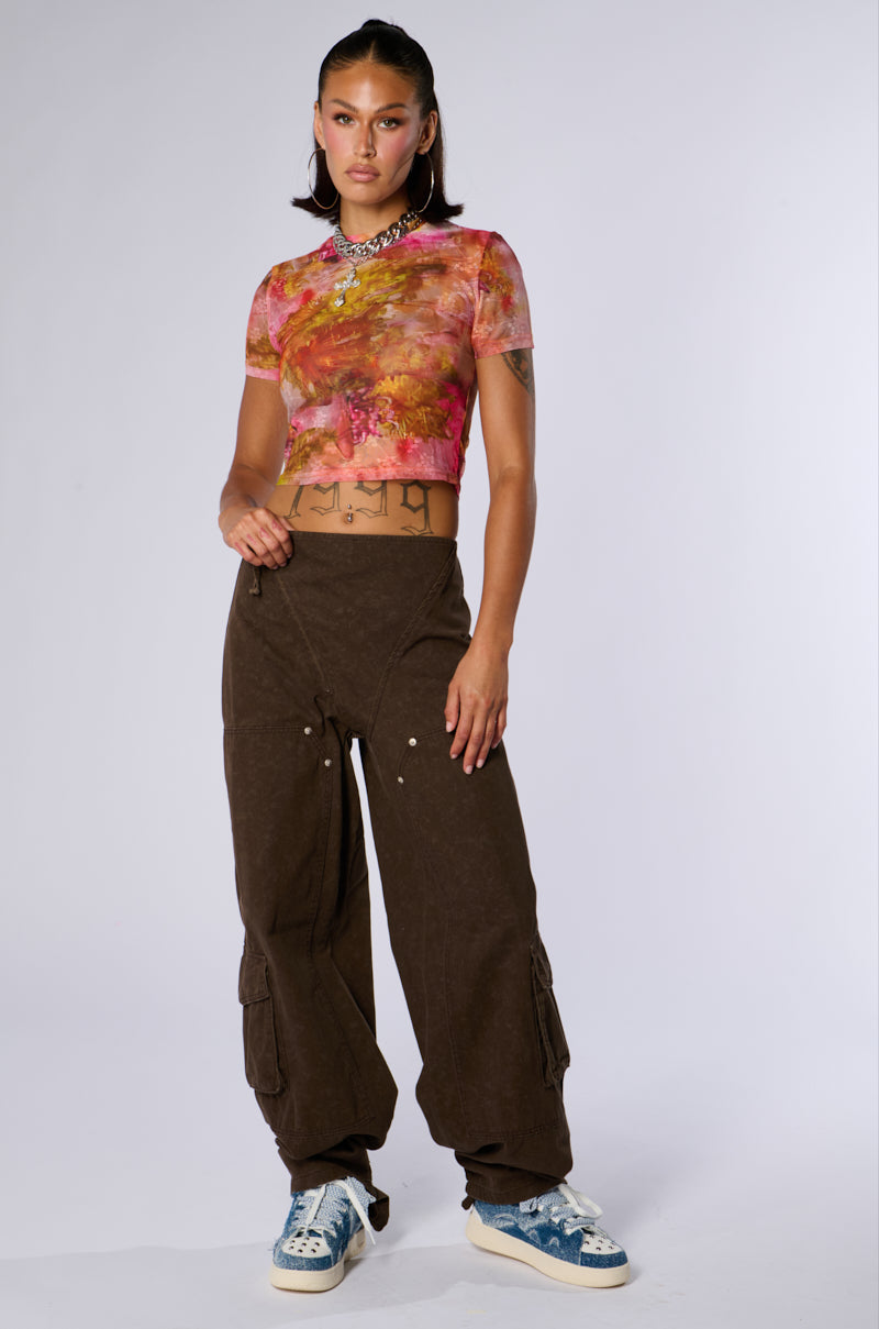 THE GIRLS OF SUMMER BROWN DENIM PANT