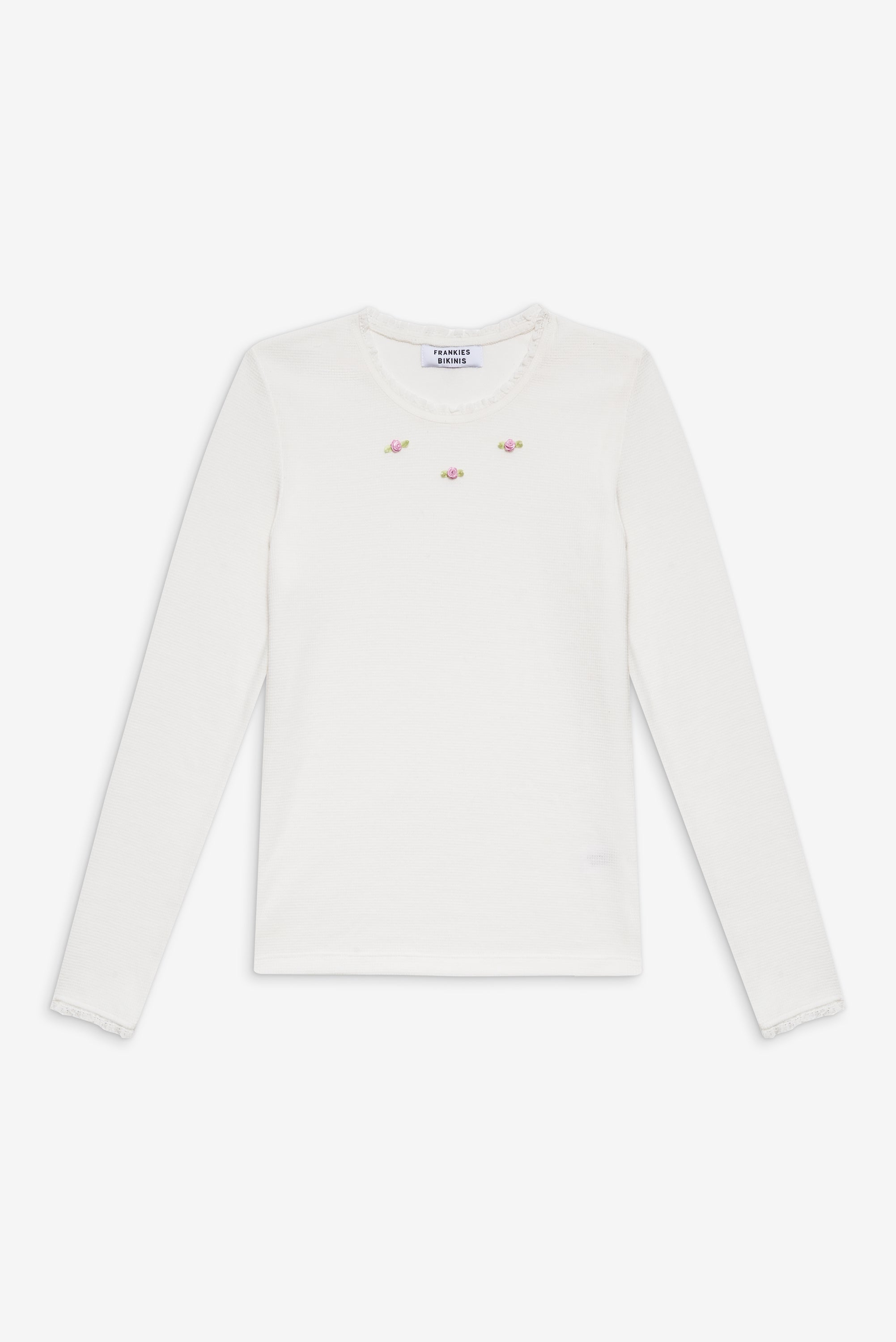 Eve Waffle Long Sleeve Shirt - White